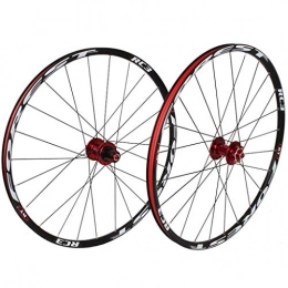 Xiami Repuesta MTB sistema de rueda 120 Sonidos Ultraligero 5 de cojinete 26 " / 27.5" Patrón de bicicletas juegos de ruedas de freno de disco de liberación rápida Hub Rojo Borde Negro Negro + + + Radios blanca (rueda