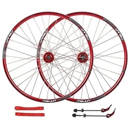 ZECHAO Ruedas de bicicleta de montaña ZECHAO 26" Juego de Ruedas de Bicicletas de montaña, 32 radios MTB Disco de Freno de Bicicletas Hace 7 8 9 10 Velocidad de Casete Doble Pared de llanta Wheelset (Color : Red)