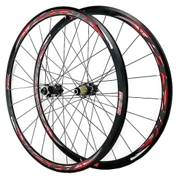 ZECHAO Ruedas de bicicleta de montaña ZECHAO Juego de Ruedas de Bicicleta de montaña de Carretera 700C, Doble Pared Delantera Rueda Trasera Cyclocross QR Freno de Disco V / C Freno 7-12 Velocidad Flywheels Wheelset (Color : Quick Release