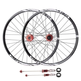 ZECHAO Ruedas de bicicleta de montaña ZECHAO Juego Ruedas Bicicleta de Montaña 26 / 27, 5 / 29 Pulgadas, Ruedas Freno Disco Aleación Aluminio Base Torre Seis Garras Liberación Rápida / Eje Pasante Doble Uso 1950G Wheelset (Color : Red, Size : 2