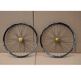 ZFF Repuesta ZFF 26 / 27.5 / 29 Pulgadas Bicicleta Montaña Juego De Ruedas Cuatro Rodamientos MTB Delantera Trasero Rueda Ligero Freno Disco Borde Liberación Rápida 32 Hoyos (Color : Gold hub, Size : 29inch)