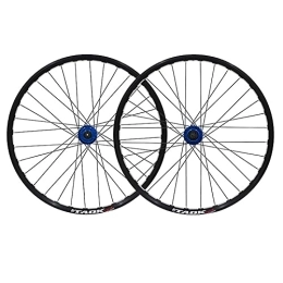 ZFF Repuesta ZFF 26 Pulgadas Bicicleta De Montaña Juego De Ruedas MTB Ruedas Freno De Disco Aleación De Aluminio Pared Doble Borde Liberación Rápida 7 8 9 Velocidad 32 Hoyos Seis Hoyos (Color : Blue hub)