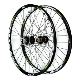 ZFF Repuesta ZFF MTB Juego De Ruedas 26 / 27, 5 / 29 Pulgadas Bicicleta Montaña Delantera + Trasero Rueda Pared Doble Liberación Rápida 7 8 9 10 11 Velocidad (Color : Green, Size : 29in)