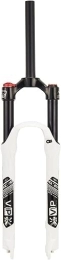 JKAVMPPT Tenedores de bicicleta de montaña 26 / 27. 5 / 29 MTB horquilla de suspensión neumática viaje 100mm, 28, 6mm tubo recto 9mm bloqueo de corona XC bicicleta de montaña horquillas delanteras freno de disco ( Color : White , Size : 27.5inch )