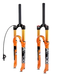 SHKJ Tenedores de bicicleta de montaña 26 / 27.5 / 29 Pulgadas Horquilla Delantera para Bicicleta Montaña Horquilla De Suspensión De Aire MTB Tubo Recto 28.6mm QR 9mm Travel Travel 100mm (Color : Remote, Size : 29inch)