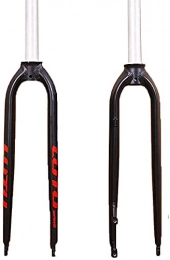 SONG Tenedores de bicicleta de montaña Bicicleta de montaña Tenedor, aleación de Aluminio MTB Bicicletas tocadas rígidas sin Rosca Tubo Recto Luz de Bicicleta Freno de Disco (Color : Red, Size : 26 in)