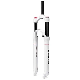 CHICTI Tenedores de bicicleta de montaña CHICTI Horquilla De Suspensión 26, Bicicleta De Montaña 1-1 / 8" Ligero Aleación De Aluminio MTB Ciclismo Control De Hombro Viajar 100mm 1680g Repuestos (Color : White, Size : 27.5inch)