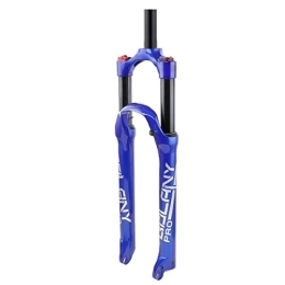 CHICTI Tenedores de bicicleta de montaña CHICTI MTB Horquilla De Suspensión 26 27.5" 1-1 / 8" Tubo Recto Aleación De Magnesio Horquilla De Gas Bicicleta Suspensión Montaña Recorrido 120mm Repuestos (Color : Blue, Size : 29 Inch)