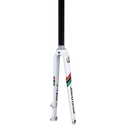 ALBARAY Repuesta Freno de disco rígido de fibra de carbono de 1-1 / 8 ", horquilla MTB de tubo recto ligero, horquillas delanteras de bicicleta de montaña 700C, horquilla de bicicleta de carretera ( Color : White )