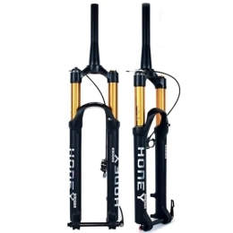 FukkeR Tenedores de bicicleta de montaña FukkeR Horquilla De Suspensión MTB De 27.5 29 Pulgadas Horquillas De Aire Bicicleta De Montaña Eje 100×15 Tubo Cónico 1-1 / 2 Recorrido 140mm con Amortiguación (Color : Black Remote, Size : 29inch)