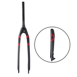 KS Tools Tenedores de bicicleta de montaña HIOD Horquilla Delantera de Bicicleta Bici Rígida Freno de Disco Horquilla Cono Tubo Bicicleta de Montaña Horquillas de Carbono Completo, Red, 29