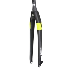 KS Tools Tenedores de bicicleta de montaña HIOD Horquillas Bicicleta Rígido Horquilla Freno de Disco Tubo Cónico Bici de Montaña Fibra de Carbon Horquilla, Yellow, 29