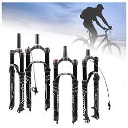 WDNMDY Tenedores de bicicleta de montaña Horquilla de suspensión para bicicleta MTB, 26 / 27, 5 / 29 pulgadas, 120 mm, horquilla de suspensión, tubo recto / cónico de 1-1 / 8", amortiguación ajustable, QR de 9 mm, bloqueo manual / bloqueo remoto