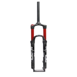 HerfsT Repuesta Horquilla Delantera con amortiguación para Bicicleta de montaña de 26 / 27, 5 / 29 Pulgadas, Horquilla de Aire de Tubo Recto de aleación de Aluminio Negro / Rojo