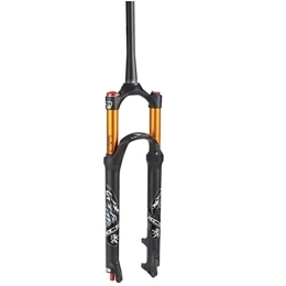 CEmeLi Repuesta Horquilla neumática de aleación de aluminio para bicicleta de montaña, 26 / 27, 5 / 29 pulgadas, horquilla de suspensión con amortiguador de control de hombro, color negro y dorado (bloqueo manual có