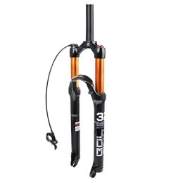 SHKJ Tenedores de bicicleta de montaña Horquilla Suspensión MTB 26 / 27, 5 / 29 Pulgadas 100 mm de Recorrido, 1-1 / 8"Tubo Recto Horquilla de Bicicleta de montaña Ajuste de Rebote Freno de Disco QR 9 mm (Color : Gold, Size : 27.5inch)