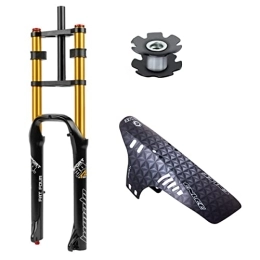 RUJIXU Tenedores de bicicleta de montaña Horquillas Suspensión Bicicleta Montaña 26 Pulgadas 4.0 Grasa Horquilla Aire Recto 1-1 / 8 DH Freno Disco Bloqueo Manual BMX BTT Bicicleta Eléctrica Código QR Ajuste Amortiguación 3080g ( Color : Gold )