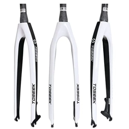 KLWEKJSD Repuesta KLWEKJSD Fibra De Carbono Horquilla Rígida 26 / 27.5 / 29in Horquilla Mountain Bike Tubo Cónico De 1-1 / 2'' Horquilla Delantera Freno De Disco QR 9 * 100mm (Color : White, Size : 26in)