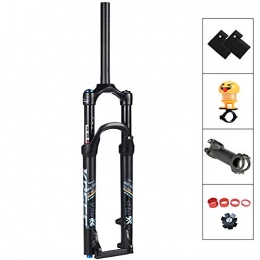 QQKJ Tenedores de bicicleta de montaña QQKJ Horquilla de suspensin para Bicicleta de montaña Tubo Recto Aleacin de Aluminio y magnesio para Horquilla de Bicicleta de Viaje de 26" / 27.5" / 29", 120 mm, 4 Paquetes de Regalo, Black26