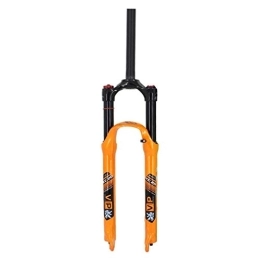 TYXTYX Tenedores de bicicleta de montaña TYXTYX Horquilla de suspensión MTB con Ajuste de Rebote de Aire de 26 / 27, 5 Pulgadas, aleación de Amortiguador de Choque de 100 mm de Recorrido de 1-1 / 8 Pulgadas, Naranja