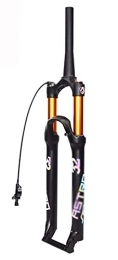 ZHEN Tenedores de bicicleta de montaña ZHEN Ultraligera Horquilla MTB De 26 / 27, 5 / 29 Pulgadas, Viaje 120mm Mando Remoto Cerradura Aleación De Aluminio Ultraligera Freno De Disco, Amortiguador Bicicleta Tubo Recto Y Tubo Cónico