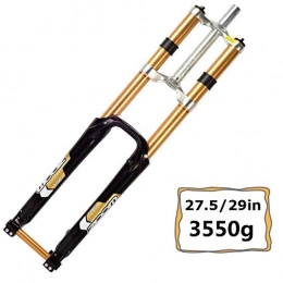 ZHTY Tenedores de bicicleta de montaña Zoom 26 27.5 29 Pulgadas MTB Downhill Amortiguador Horquilla Delantera Horquilla de suspensión de Eje de Cubo de 1-1 / 8 '' Presión de Aceite de Hombro Doble 680DH Pilar A (Tipo PM) Freno de Disco