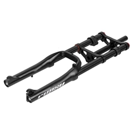 Dunki Mountain Bike Fork 20 Inch Mountain Bike Double Shoulder Air Fork 4.0 Fat Tire Travel 150mm Downhill Suspension Fork 1-1 / 8 Rebound Adjustment QR 9mm Snow Bike Fork (Color : Black, Size : 20 inch) (Black 20 inch)