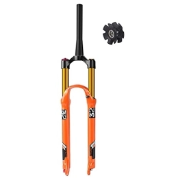 MabsSi Spares 26 / 27.5 / 29 Inch Air Ultralight Alloy Mountain Bike Forks, Rebound Adjust QR 9mm Travel 140mm MTB Suspension Fork For 1.5-2.45" Tires(Size:26 INCH, Color:TAPERED MANUAL LOCKOUT)