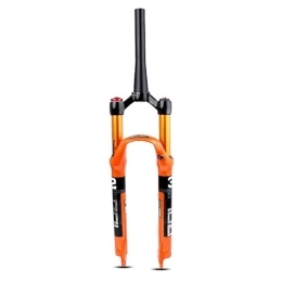 TISORT Mountain Bike Fork 26 / 27.5 / 29 Inch Bike Air Suspension Fork 100mm Travel 1 / 8 Straight Tapered Tube Manual Remote Lockout Bicycle Forks QR 9mm Fit Mountain Road Bike (Color : Tapered HL, Size : 29")