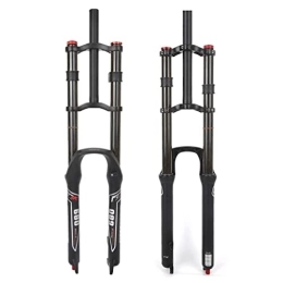 HSQMA Mountain Bike Fork 26 27.5 29 Inch Mountain Bike Fork Suspension Downhill Rebound Adjust MTB Air Fork 130mm Travel Double Crown Straight Front Fork Disc Brake QR Manual Locking XC / AM / DH ( Color : Black , Size : 29'' )