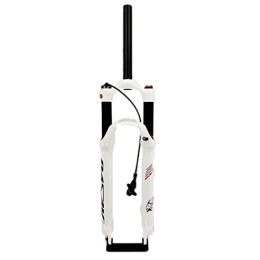 Samnuerly Spares 26 27.5 29 Inch Mountain Bike Suspension Fork Travel 100mm MTB Air Fork Damping Adjustable 1-1 / 8" Straight Bicycle Front Fork 9MM Remote Lockout (Color : White, Size : 26'')