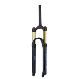 MirOdo Mountain Bike Fork 26 / 27.5 / 29" Mountain Bike Air Suspension Fork Shock Damping Rebound Adjustment Pneumatic Forks 1-1 / 8 Straight Tube QR 9mm Travel 125mm Manual Lockout Fit MTB / Road Bike (Color : Gold+black, Size : 27