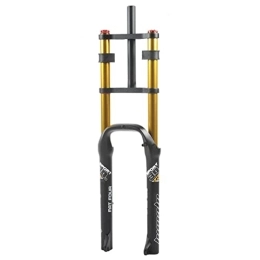 ZCXBHD Mountain Bike Fork 26 Inch Bike Suspension Forks 4.0 Fat Bike Straight Front Fork Downhill Mountain Bike Double Shoulder 1-1 / 8 Disc Brake Air Fork QR 140mm Travel Snow Beach E-Bike BMX 2850g ( Color : Gold , Size : 26