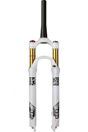 QHY Spares 26″MTB Bike Fork 27.5" Air Shock AM Bicycle Suspension Fork 29" Manual Lockout / Remote Lockout Cone Tube 1-1 / 2" QR 9mm White (Color : White-HL, Size : 26inch)