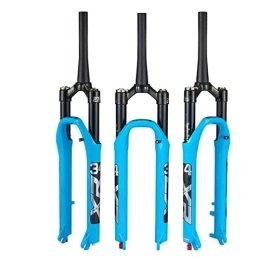 TISORT Mountain Bike Fork 27.5 29 Inch MTB Bike Front Fork MTB Fork Mountain Bicycle Suspension Forks With Rebound Adjustment 100mm Travel 28.6mm QR 9mm (Color : Blue Tapered, Size : 27.5")