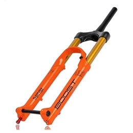 TISORT Spares 27.5 / 29 Inch MTB Fork 160mm Travel, 1-1 / 2" Tapered Mountain Bike Fork Rebound Adjust, 15mm×110mm Axle, Manual Lockout DH / AM Bicycle Forks (Color : Orange, Size : 27.5")