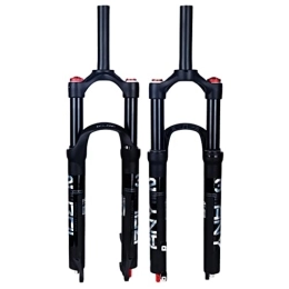 TISORT Mountain Bike Fork Air Suspension Fork 26 27.5 29 Inch MTB Bicycle Suspension Fork Straight Rebound Adjust Teerer Front Fork Travel 100mm (Color : Black, Size : 26")