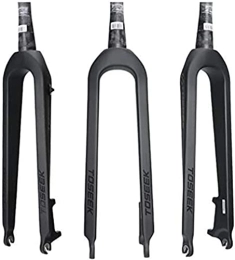 Amdieu Mountain Bike Fork Amdieu Carbon Fiber Mountain Bike Fork, Rigid Tapered Fork MTB Bike Fork Parts 26 / 27.5 / 29Inch Accessories Taper Tube Full Carbon Front Fork Accessories (Color : Black, Size : 27.5inch)