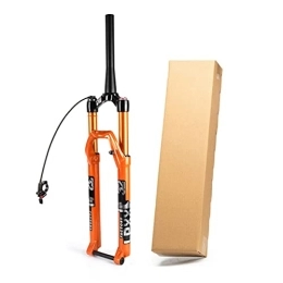 Asiacreate Spares Asiacreate 27.5 / 29 Inch MTB Bicycle Suspension Fork 1-1 / 2" Tapered Tube Thru Axle 15 Mm Air Fork Rebound Adjustment 120mm Travel Disc Brake Bicycle Front Forks (Color : Orange, Size : HL27.5'')