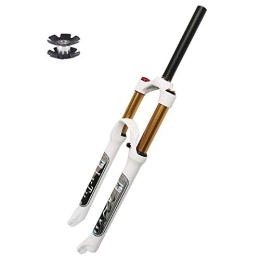 TYXTYX Mountain Bike Fork Bicycle MTB Suspension Air Front Fork 26 27.5 29 Inch 1-1 / 8" Lightweight Alloy 140mm Travel White Mountain Bike Forks (Color : Straight Manual Lock Out, Size : 26 inch)