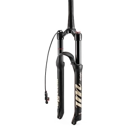 Generic Mountain Bike Fork Bicycle Suspension Fork 26 / 27.5 / 29" for Mountain Bike Air Double Shoulder Downhill Abseiling Shock Absorber Straight Tube Ultralight Bicycle Shock Absorber Rebound Adjustment, Remote Lockout, 26inch