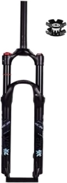 MEGLOB Mountain Bike Fork Bike forks MTB Air Fork 26 / 27.5 / 29 Inch Mountain Bike Suspension Forks Travel 120mm 1-1 / 8 Straight Disc Brake Bicycle Front Fork ，QR 9mm Manual Lockout (Color : Black, Size : 26'')