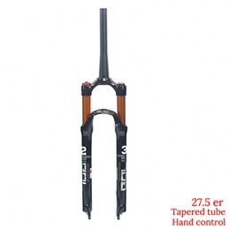BOLANY Spares BOLANY Mountain Bike Front Fork26 / 27.5 / 29 inch Suspension MTB Gas Fork Smart Lock Out Damping Adjust 100mm Travel Straight / Tapered Tube Bicycle Front Fork (27.5er, Tapered tube hand control)