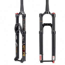 BUCKLOS Spares BUCKLOS UK STOCK 26 27.5 29 Thru Axle 15mm MTB Air Suspension Fork, Travel 140mm Rebound Adjust Mountain Bike Front Forks, 28.6mm Straight Tube Manual Lockout Ultralight Aluminum alloy