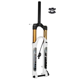 CEmeLi Mountain Bike Fork CEmeLi 26 / 27.5 / 29 inch Suspension Fork 130mm Travel, 1-1 / 8" Straight / Tapered Mountain Bike Fork Rebound Adjust 15mm×100mm Axle Air Shocks White (Straight Remote Lock 29 inch)