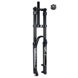 CEmeLi Mountain Bike Fork CEmeLi Downhill Mountain Bike Suspension Fork 26 27.5 29 Inch Travel 160mm Air Fork Rebound Adjust Double Shoulder With Lockout Function Bicycle Shock Absorber (Black 27.5 inch)