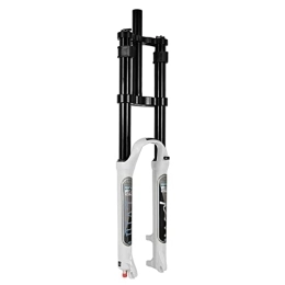 CEmeLi Mountain Bike Fork CEmeLi Downhill Mountain Bike Suspension Fork 26 27.5 29 Inch Travel 160mm Air Fork Rebound Adjust Double Shoulder With Lockout Function Bicycle Shock Absorber (White 29 inch)