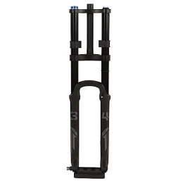 Demeras Mountain Bike Fork Demeras Bike Suspension Front Fork, 27.5in Manual Lockout Straight Steerer Black Mountain Bicycle Shock Absorber Front Fork