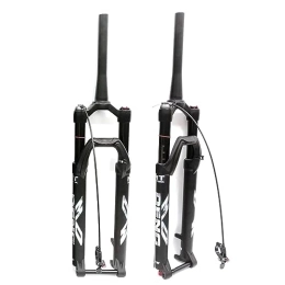 DFNBVDRR Mountain Bike Fork DFNBVDRR 26 / 27.5 / 29 Inch MTB Air Suspension Fork Travel 100mm 1-1 / 8" Straight / Tapered Tube Thru Axle 15x100mm Manual / Remote Lockout Front Forks Rebound Adjust (Color : Tapered RL, Size : 26'')