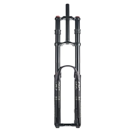  Mountain Bike Fork DH Downhill Mountain Bike Suspension Fork 26 27.5 29 Inch Travel 160mm MTB Air Fork Rebound Adjust Double Shoulder Bicycle Front Fork Thru Axle 15x110mm (Color : Black, Size : 26'')